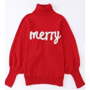 Merry Dolman Sweater in Red